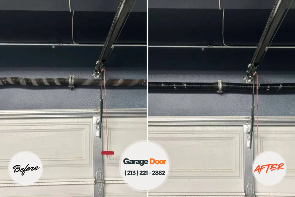 Before and after: garage door repair Sturgeon, MO